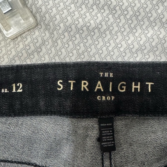 White House Black Market the straight crop dark Wash black jeans size 12 (3x$15) - Picture 4 of 11